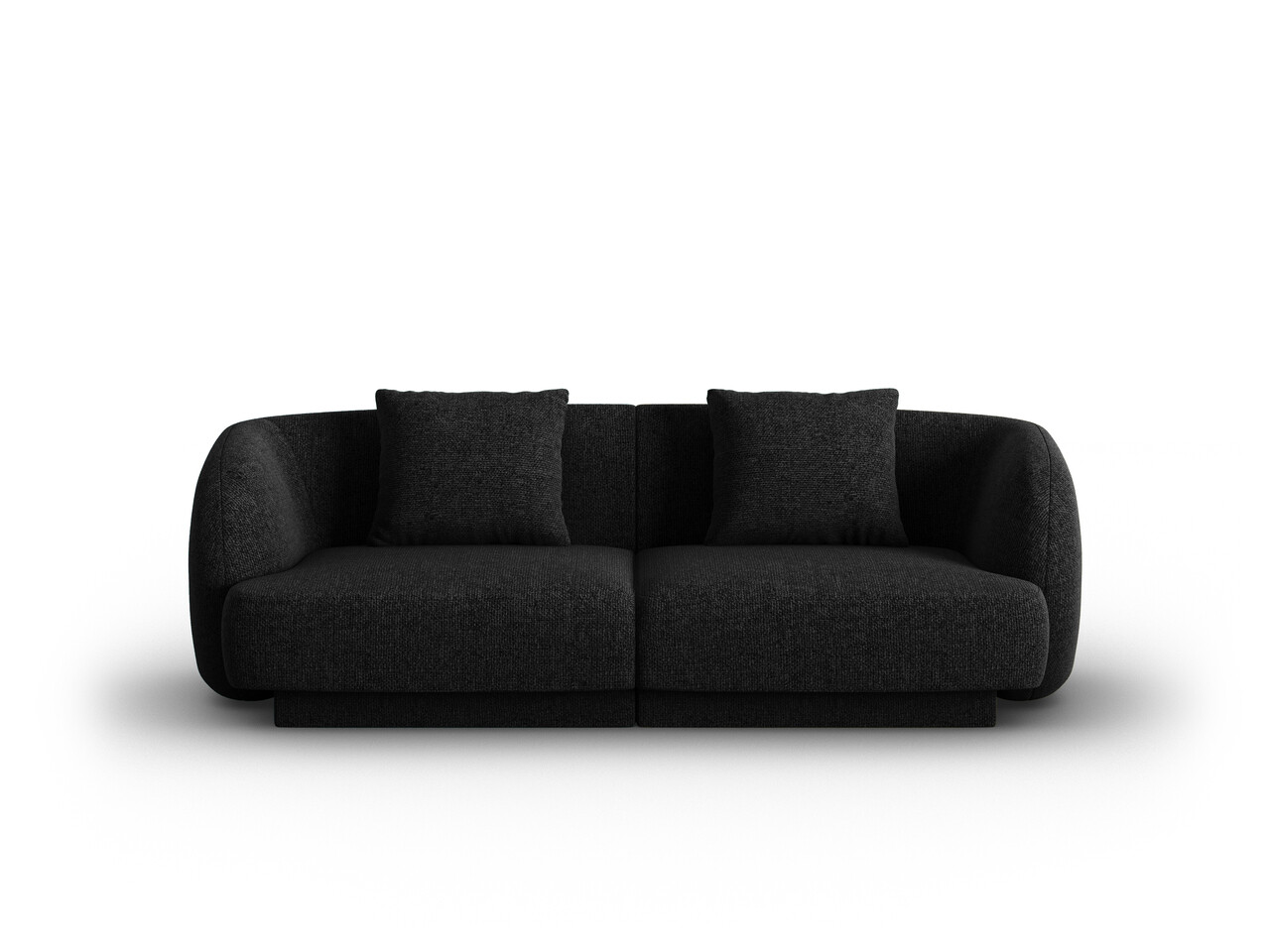 Canapea 2 locuri, Tulum, Cosmopolitan Design, 180x90x70 cm, tesatura chenille, negru - imagine 6